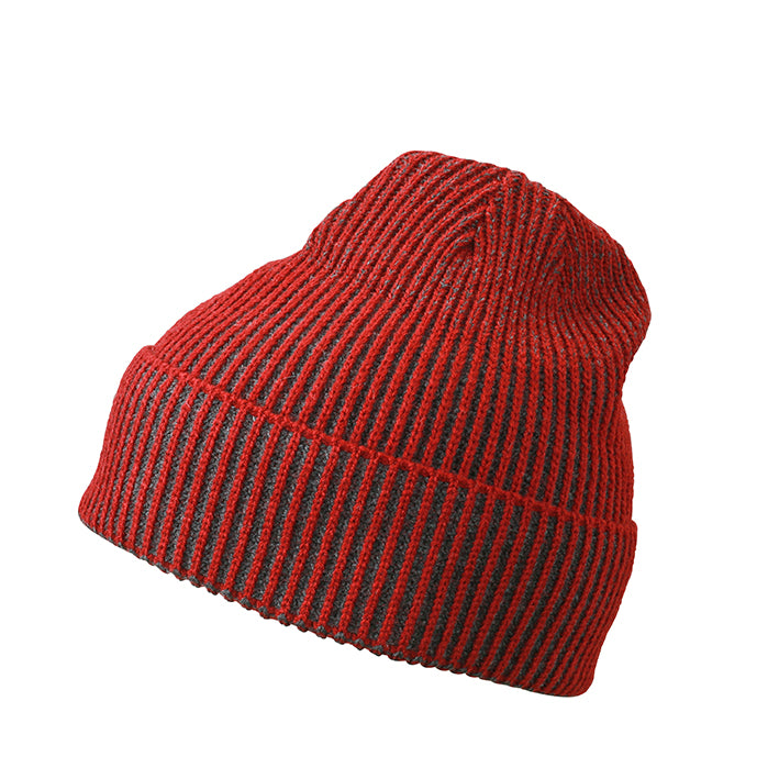 Ribbed Beanie - Dark Red/Anthracite
