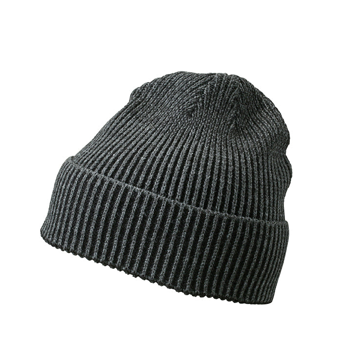 Ribbed Beanie - Anthracite/Black